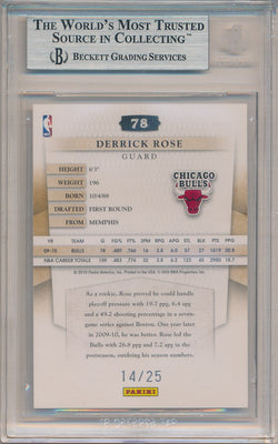 Panini 2010-11 Timeless Treasures Silver #78 Derrick Rose 14/25 / BGS Grade 9