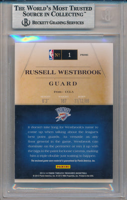 Panini 2013-14 Timeless Treasures Every Player Every Game Tags Prime #1 Russell Westbrook 1/1 / BGS Grade 8.5