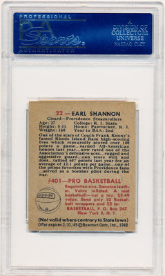 Topps Bowman 1948   #22 Earl Shannon  / PSA Grade 5.5 / Auto Grade None