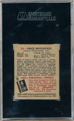 Topps Bowman 1948 Sportscard Guaranty  #50 Price Brookfield  / PSA Grade 4