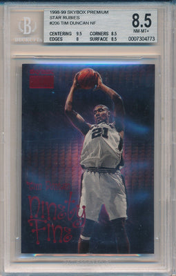 SkyBox 1998-1999 Premium Star Rubies #206 Tim Duncan 34/50 / BGS Grade 8.5