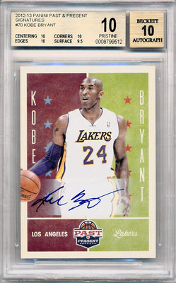 Panini 2012-2013 Past & Present Signatures #70 Kobe Bryant  / BGS Grade 10 / Auto Grade 10