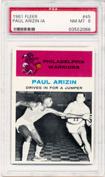 Fleer 1961 Philadelphia Warriors  #45 Paul Arizin  / PSA Grade 8