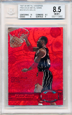 Skybox 1997-1998 Metal Universe Championship Precious Metal Gems Red #39 Kevin Willis 39/100 / BGS Grade 8.5