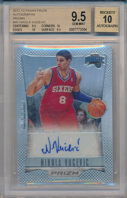 Panini 2012-2013 Prizm Prizm Autographs #40 Nikola Vucevic 7/25 / BGS Grade 9.5 / Auto Grade 10