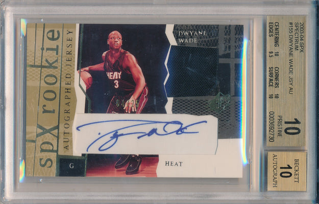 Upper Deck 2003-2004 SPX Spectrum #155 Dwyane Wade  / BGS Grade 10 / Auto Grade 10