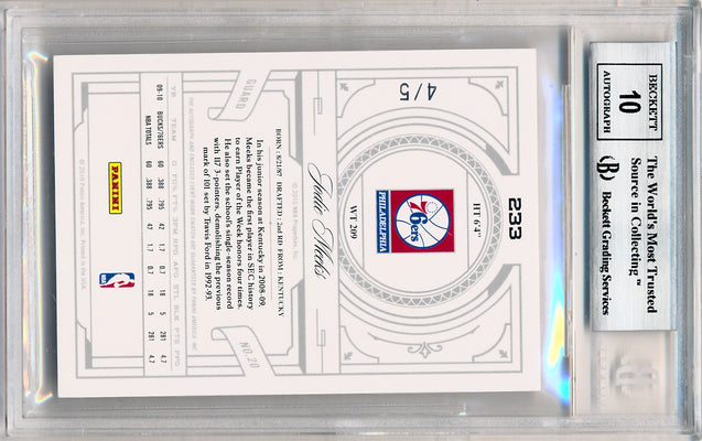 Panini 2009-2010 National Treasures Century Platinum #233 Jodie Meeks 4/5 / BGS Grade 9 / Auto Grade 10