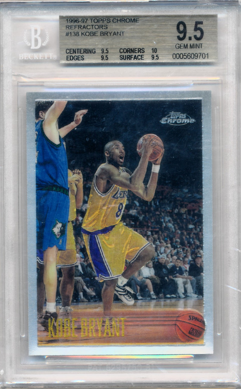 Topps 1996-1997 Chrome Refractor #138 Kobe Bryant  / BGS Grade 9.5