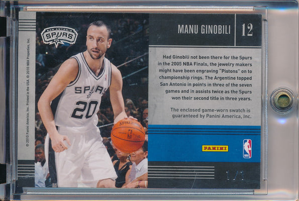 Panini 2010-2011 Timeless Treasures Championship Season #12 Manu Ginobili 1/1