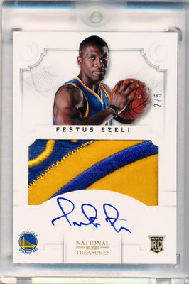 Panini 2012-2013 National Treasures  Gold #180 Festus Ezeli 2/5