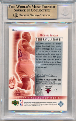 Upper Deck 2003-2004 Ultimate Collection Ultimate Game Jerseys #MJ-J Michael Jordan 128/200 / BGS Grade 10