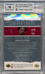 Upper Deck 2003-2004 Exquisite Collection Limited Logos #DY Dwyane Wade 2/75 / BGS Grade 8.5 / Auto Grade 10