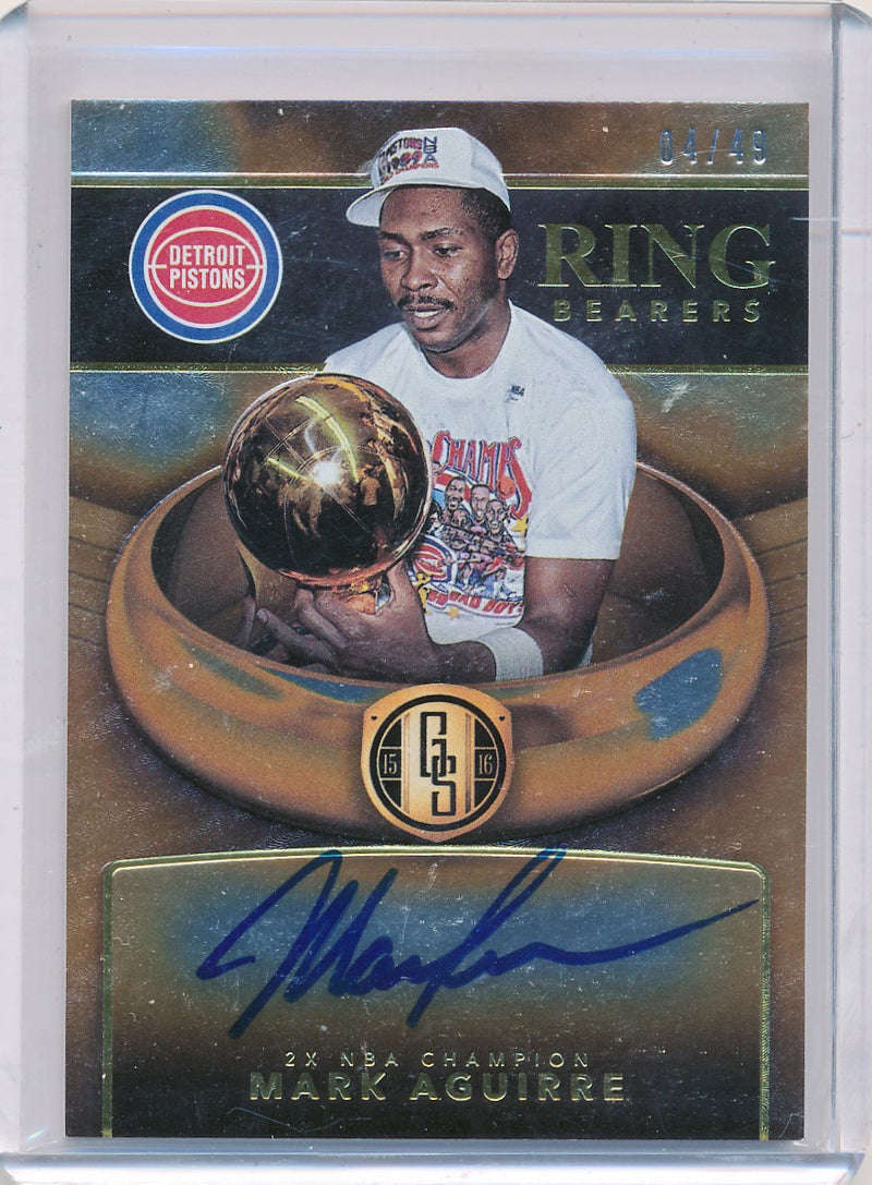 Panini 2015-2016 Gold Standard Ring Bearers Autographs #RB-MA Mark Aguirre 4/49