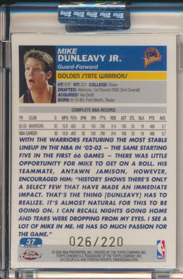 Topps  2003-2004 Chrome  X-Fractor #37 Mike Dunleavy Jr. 26/220