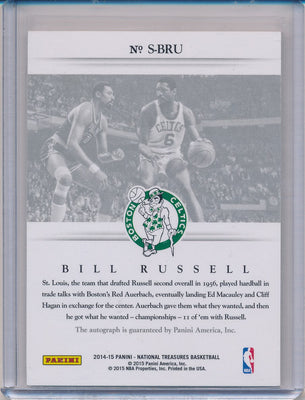 Panini 2014-2015 National Treasures Proof Signatures #S-BRU Bill Russell 5/10