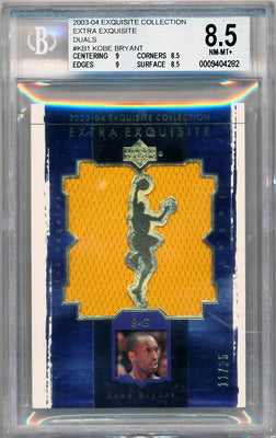 Upper Deck 2003-2004 Exquisite Collection Extra Exquisite Duals #KB1 Kobe Bryant 11/25 / BGS Grade 8.5