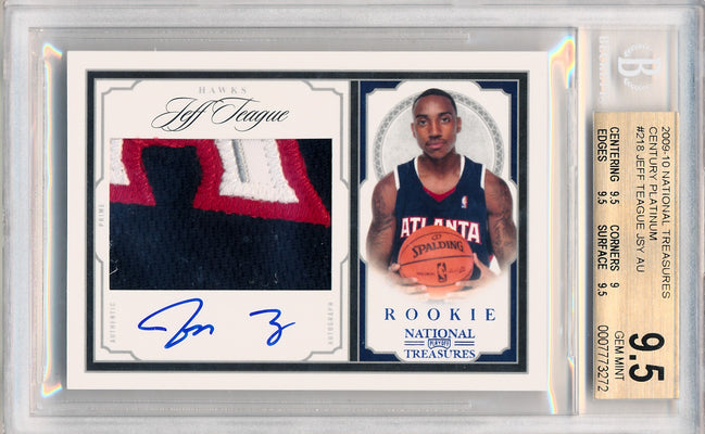 Panini 2009-2010 National Treasures Century Platinum #218 Jeff Teague 2/5 / BGS Grade 9.5 / Auto Grade 10