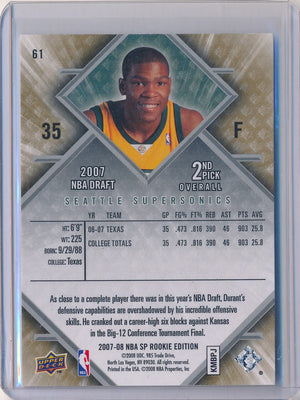 Upper Deck  2007-2008 Exquisite Collection Boxes #EEM-KD Kevin Durant 13/35 / BGS Grade 9