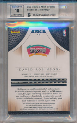 Panini 2012-2013 Immaculate Collection Inscribed LogoMan #IL-DR David Robinson 1/1 / BGS Grade 8.5 / Auto Grade 10