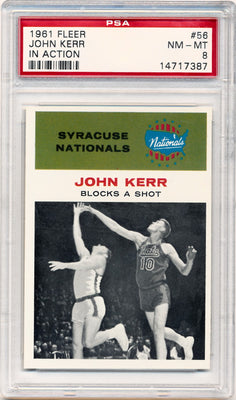 Fleer 1961 Syracuse Nationals  #56 John Kerr  / PSA Grade 8