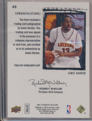 Upper Deck 2009-2010 Exquisite Collection Rookie Auto #45 James Harden 192/225