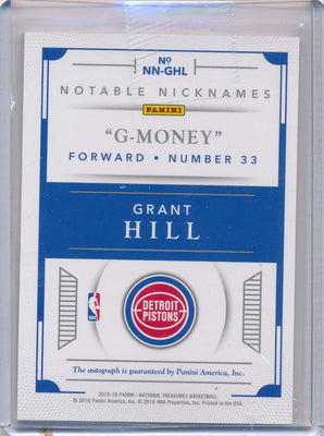 Panini 2015-2016 National Treasures  Notable Nicknames  #NN-GHL Grant Hill 24/25