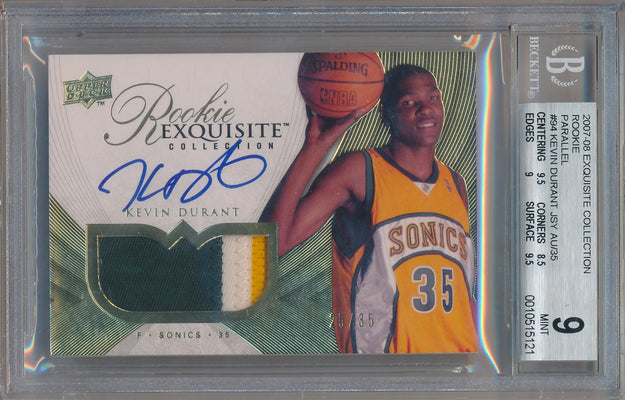 Upper Deck  2007-2008 Exquisite Collection Rookie Parallel #94 Kevin Durant 25/35 / BGS Grade 9 / Auto Grade 10