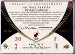 Upper Deck 2008-2009 Exquisite Collection Emblems Of Endorsement #EEMB Michael Beasley 6/10