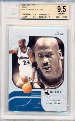 Upper Deck 2002-2003 Flair Row 1 #69 Michael Jordan 111/150 / BGS Grade 9.5