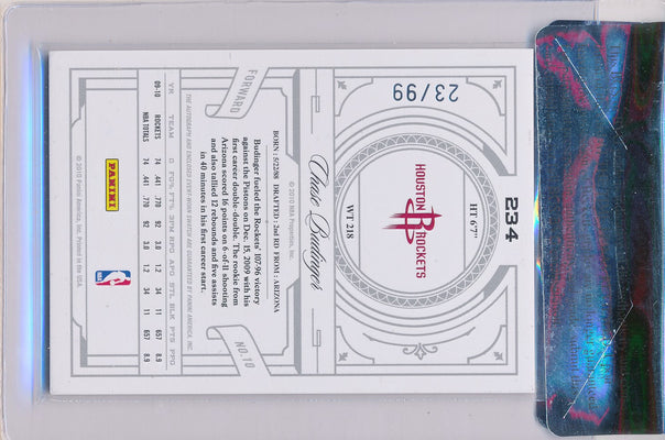 Panini 2009-2010 National Treasures Century Silver #234 Chase Budinger 23/99 / Auto Grade 10