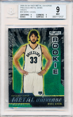 Skybox 2008-2009 Metal Universe Precious Metal Gems Green #99 Marc Gasol 8/50 / BGS Grade 9