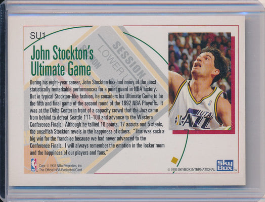 SkyBox 1992-1993 NBA Hoops His Ultimate Game #SU1 John Stockton