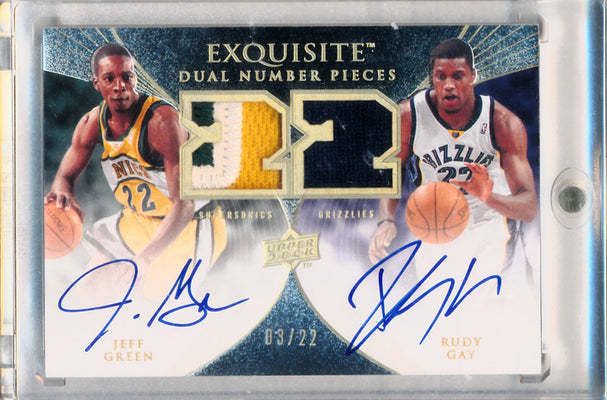 Upper Deck 2007-08 Exquisite Collection Exquisite Dual Number Pieces #EDN-GG Jeff Green/Rudy Gay 3/22