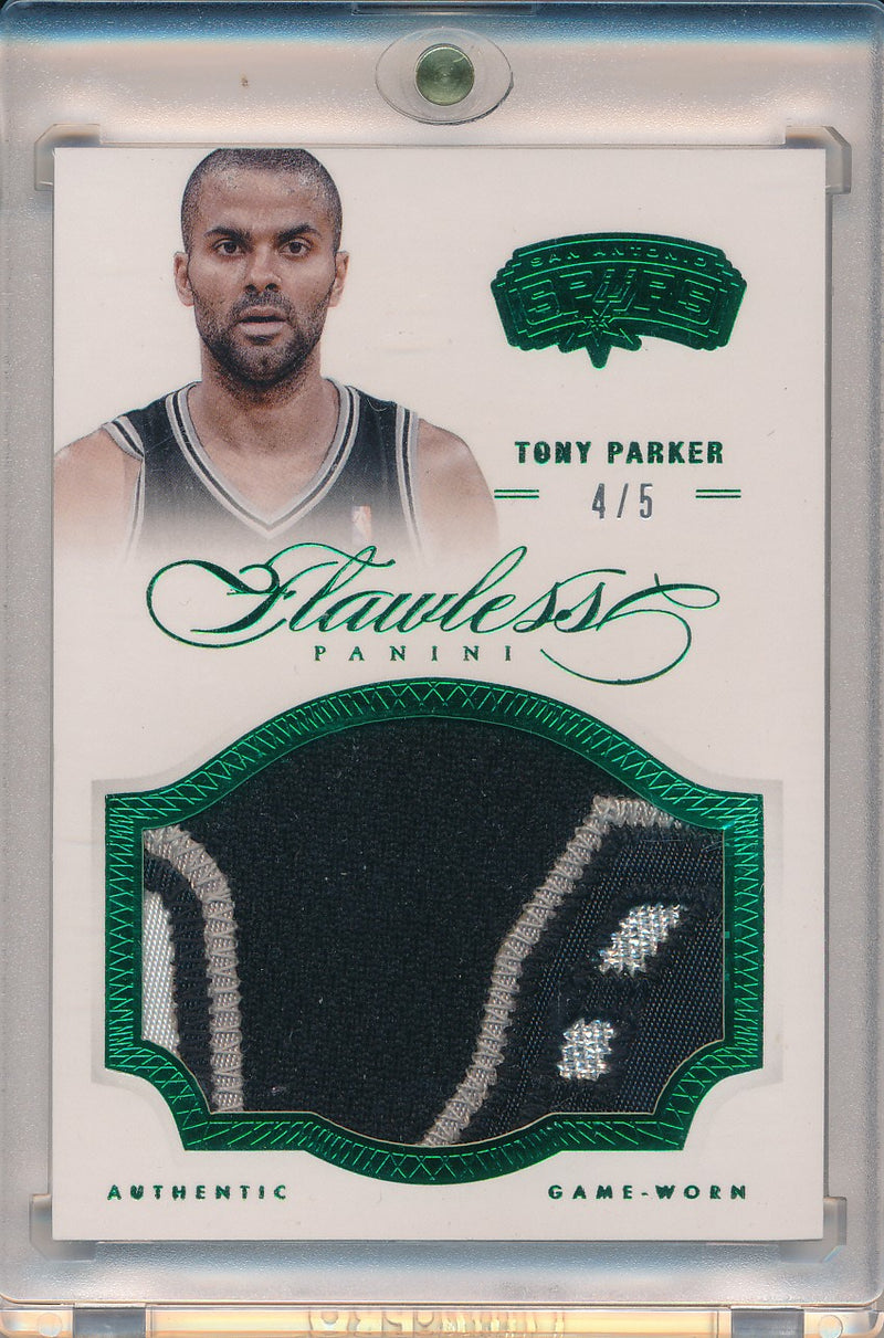 Panini 2012-2013 Flawless Emerald Jumbo Patches #30 Tony Parker 4/5