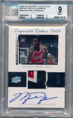 Upper Deck 2009-2010 Exquisite Collection Rookie Patch Flashback #78A Michael Jordan 13/23 / BGS Grade 9 / Auto Grade 10