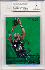 Skybox 1997-1998 Metal Universe Championship Precious Metal Gems Green #1 Charles Barkley 13/100 / BGS Grade 8