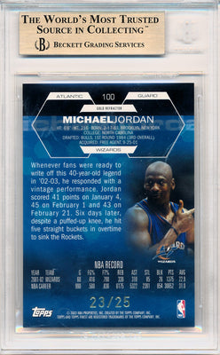 Topps 2002-2003 Finest Gold Refractors #100 Michael Jordan 23/25 / BGS Grade 9.5