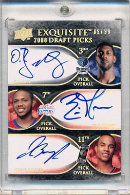 Upper Deck 2007-2008 Exquisite Collection Draft Picks Reservation #DPC O.J. Mayo / Eric Gordon / Jerryd Bayless 89/99