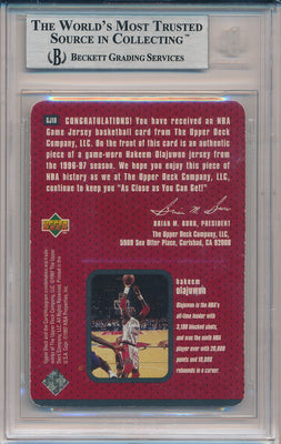 Upper Deck 1997-1998 NBA All Stars Game Jerseys #GJ10 Hakeem Olajuwon  / BGS Grade 8.5