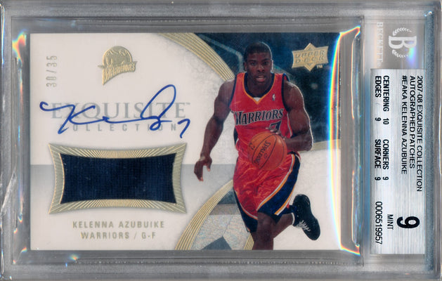 Upper Deck 2007-2008 Exquisite Collection Autographed Patches #EAKA Kelenna Azubuike 30/35 / BGS Grade 9 / Auto Grade 10