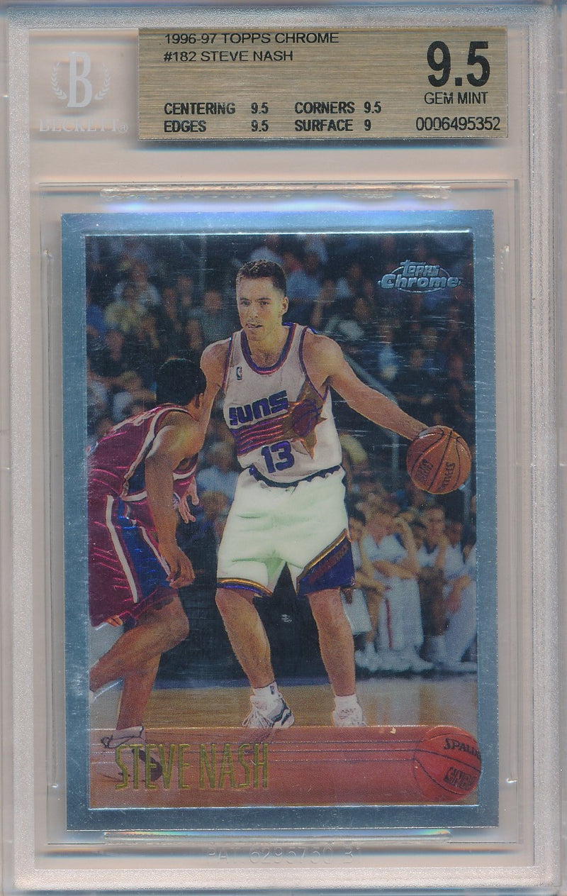 Topps 1996-1997 Chrome Basketball #6/30 Steve Nash  / BGS Grade 9.5