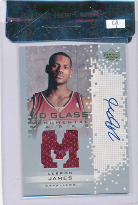 Upper Deck 2003-04 UD Glass Monumental Marks #LJ-J Lebron James  / BGS Grade 9 / Auto Grade 9