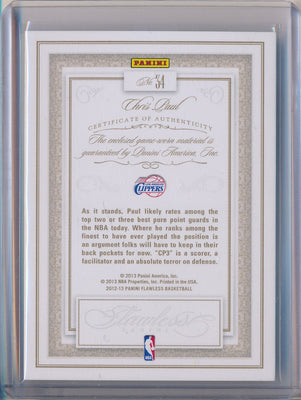 Panini 2012-2013 Flawless Platinum Jumbo Patches #34 Chris Paul  1/1