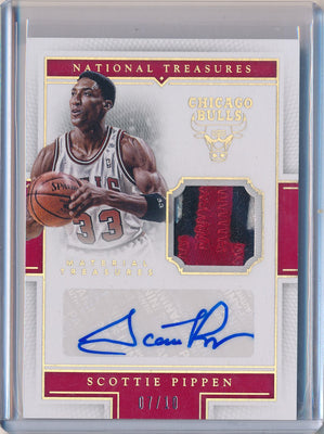 Panini 2015-2016 National Treasures Material Treasures #MTS-SP Scottie Pippen 7/10