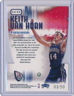 Fleer 1999-2000 Focus Soar Subjects #6/15U Keith Van Horn 3/50