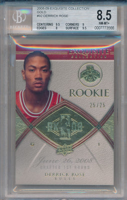 Upper Deck 2008-09 Exquisite Collection Gold   #92 Derrick Rose 25/25 / BGS Grade 8.5