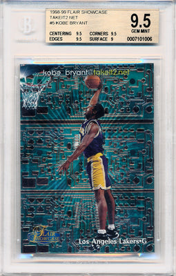 Fleer 1998-1999 Flair Showcase Takeit2.net #5 Kobe Bryant 445/1000 / BGS Grade 9.5