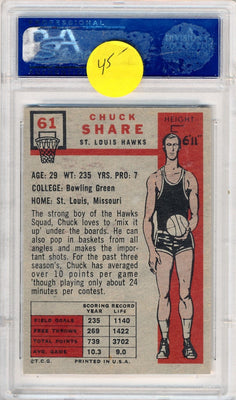 Topps Bowman 1957 St.Louis Hawks  #61 Chuck Share  / PSA Grade 7