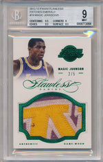 Panini 2012-2013 Flawless Emerald Jumbo Patches #19 Magic Johnson 2/5 / BGS Grade 9