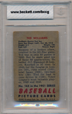 Topps 1951 Bowman  #165 Ted Williams